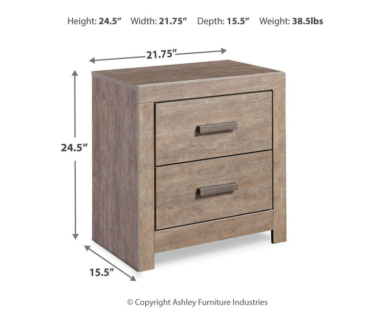 Ashley Furniture Culverbach youth bedroom set with a bed, dresser, and nightstand in a modern design, shown in a well-lit room.