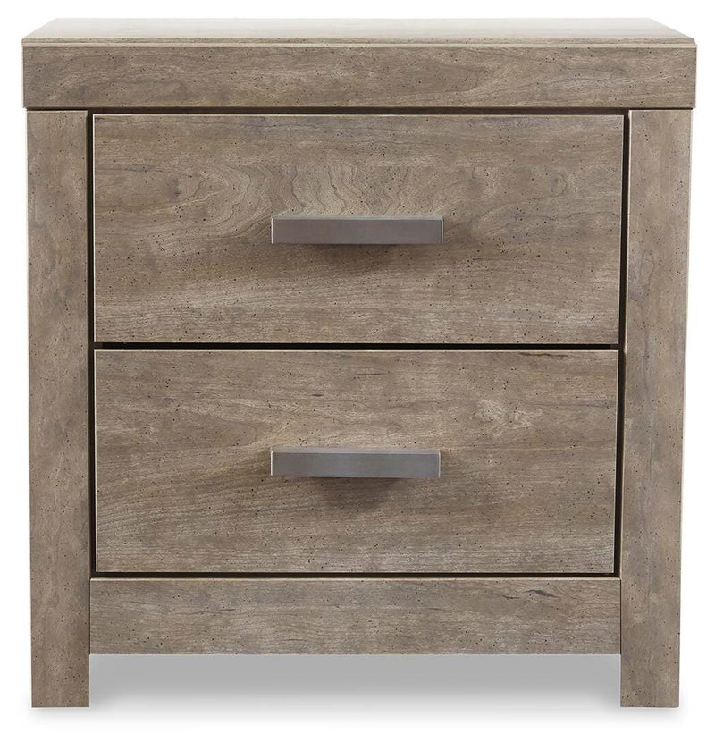 Ashley Furniture Culverbach youth bedroom set with bed frame, nightstand, and dresser in a modern bedroom scene.