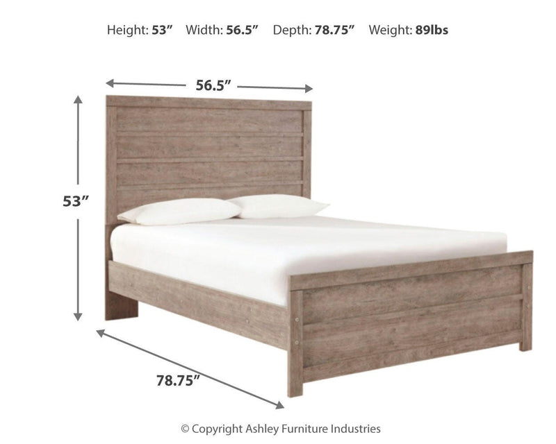 Ashley Furniture Culverbach Bed with elegant wooden frame and upholstered headboard for a stylish bedroom centerpiece.