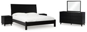 Ashley Furniture Danziar bedroom set with a modern bed frame, matching nightstands, and dresser in a stylish bedroom setup