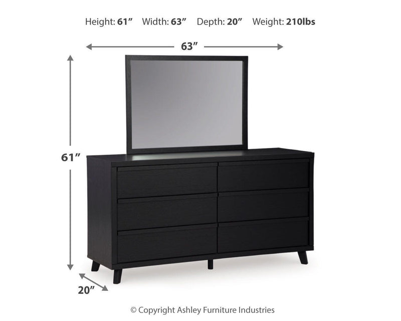 Ashley Furniture Danziar bedroom set featuring a bed, nightstands, and dresser with modern wood finish and stylish design.
