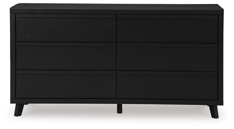 Ashley Furniture Danziar Dresser with sleek wood finish and modern design, featuring multiple drawers and metal handles.