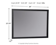 Ashley Furniture Danziar bedroom mirror with a sleek rectangular design and a sturdy frame, perfect for modern bedroom decor.