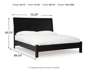 Ashley Furniture Danziar bedroom set featuring a modern bed frame with matching nightstands and a stylish dresser.
