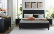 Ashley Furniture Danziar Bedroom Set with bed frame, nightstands, and dresser in a modern bedroom layout.