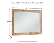 Ashley Furniture Hyanna Bedroom Mirror, rectangular mirror with a sleek frame, ideal for bedroom decor.