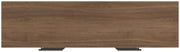 Ashley Furniture Broachmyn dresser and mirror set, wood finish with drawer handles, shown with the mirror attached.