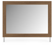 Ashley Furniture Broachmyn dresser and mirror set with a sleek wooden dresser featuring a matching mirror on a plain background.