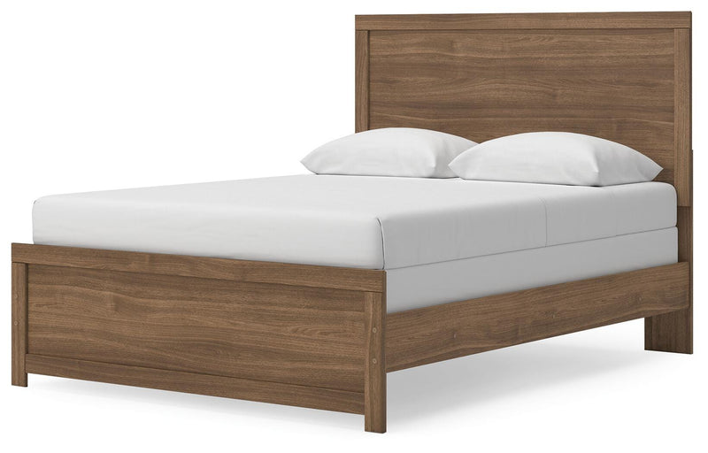 Ashley Furniture Broachmyn Bed in a stylish frame with a headboard, shown from an angled side view.