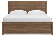 Ashley Furniture Broachmyn Bed with a headboard featuring a sleek, modern design and dark wood finish.