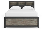Ashley Furniture Broachmyn Bed with a headboard featuring a sleek, modern design in neutral tones.