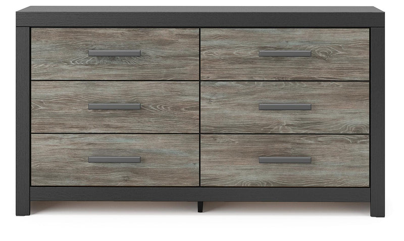 Ashley Furniture Broachmyn dresser with matching mirror, featuring sleek wood finish and modern design for bedroom storage.