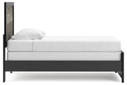 Ashley Furniture Broachmyn Bed with a sturdy wooden frame and elegant design, shown from the side view.