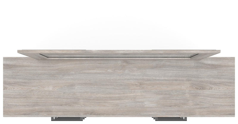 Ashley Furniture Broachmyn dresser and mirror set, wooden dresser with top mirror and decorative hardware, in a warm finish.