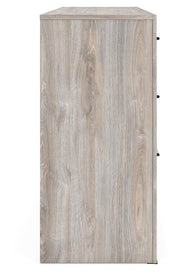 Ashley Furniture Broachmyn dresser and mirror set with a wooden dresser featuring a large attached mirror, modern storage design.