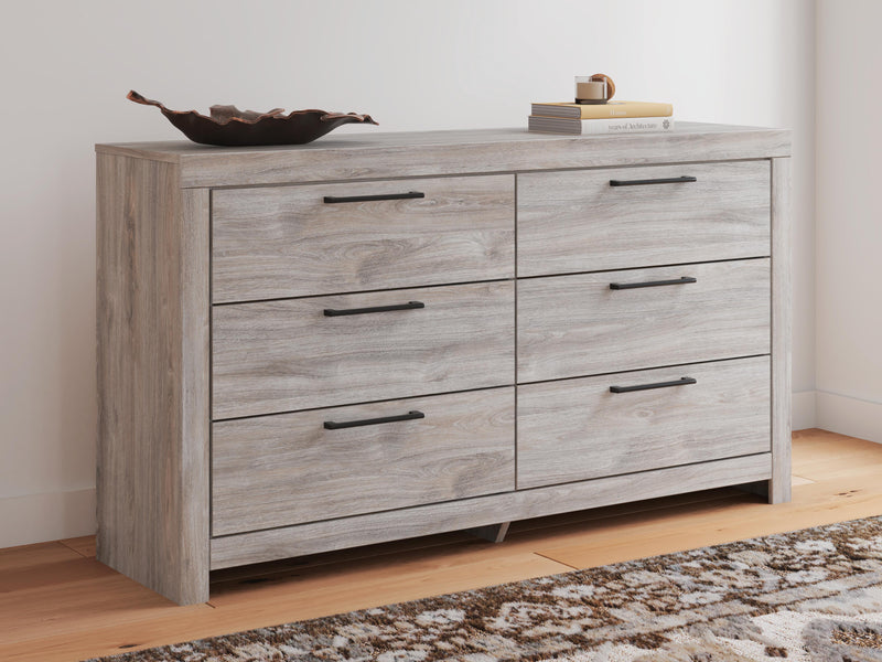 Ashley Furniture Broachmyn dresser with matching mirror, wooden bedroom furniture with detailed craftsmanship.