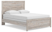 Ashley Furniture Broachmyn Bed shown from an angled side view, featuring a sturdy wooden frame with a classic design.
