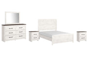 Ashley Furniture Gerridan bedroom set with a bed frame, matching nightstands, and dresser in a modern bedroom setup.