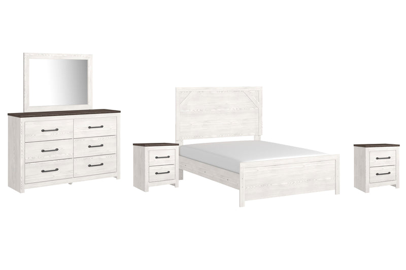 Ashley Furniture Gerridan bedroom set with a bed frame, matching nightstands, and dresser in a modern bedroom setup.