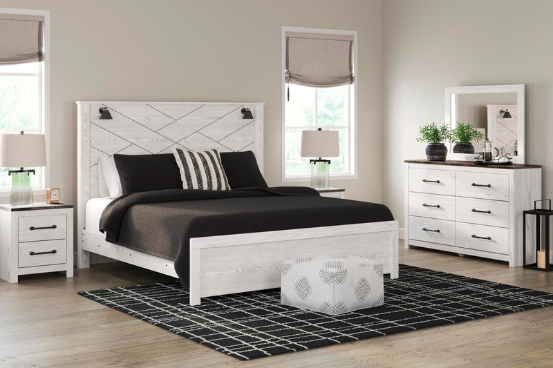 Ashley Furniture Gerridan bedroom set featuring a bed, dresser, and nightstands in a modern, coordinated bedroom design.