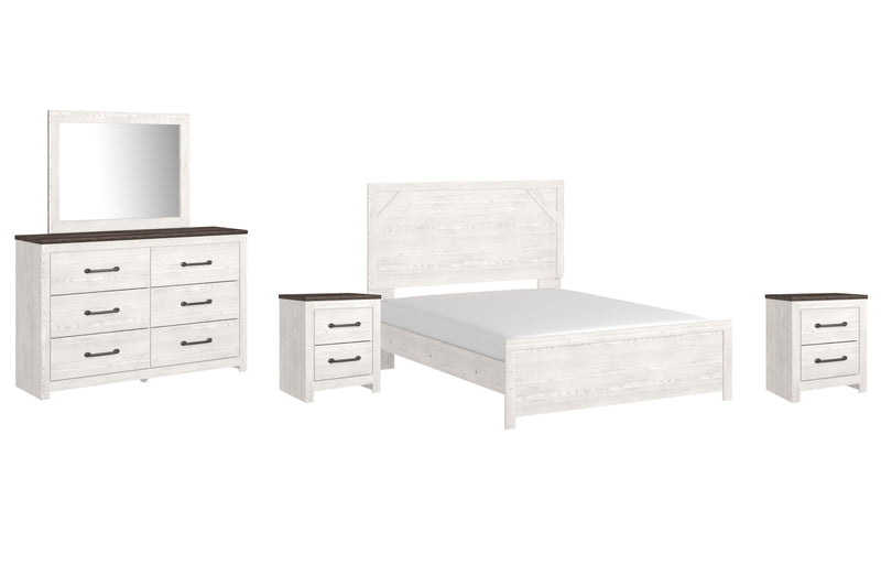 Ashley Furniture Gerridan bedroom set featuring a bed, nightstands, and dresser in a modern bedroom design.
