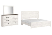 Ashley Furniture Gerridan bedroom set with a modern bed frame, matching nightstands, and dresser in a stylish bedroom setup.