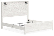 Ashley Furniture Gerridan bedroom set featuring a bed frame, matching nightstands, and dresser in a modern bedroom design.