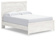 Ashley Furniture Gerridan bedroom set featuring a stylish bed with a wooden headboard and matching nightstands, shown from an angle.