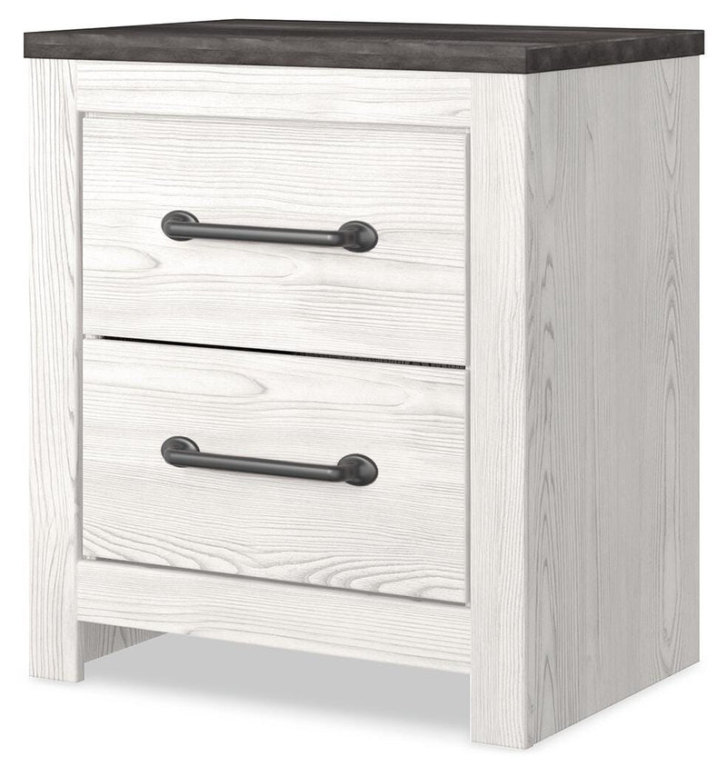 Ashley Furniture Gerridan bedroom set with a bed, nightstands, and dresser in a modern bedroom layout.