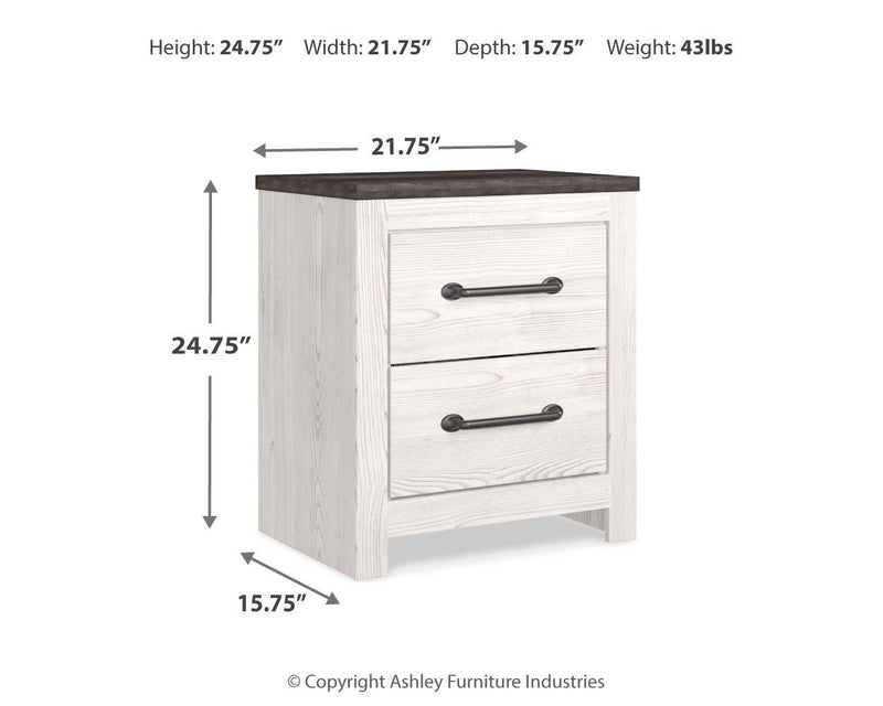 Ashley Furniture Gerridan bedroom set featuring a bed frame, nightstands, and dresser in a modern, elegant bedroom design.