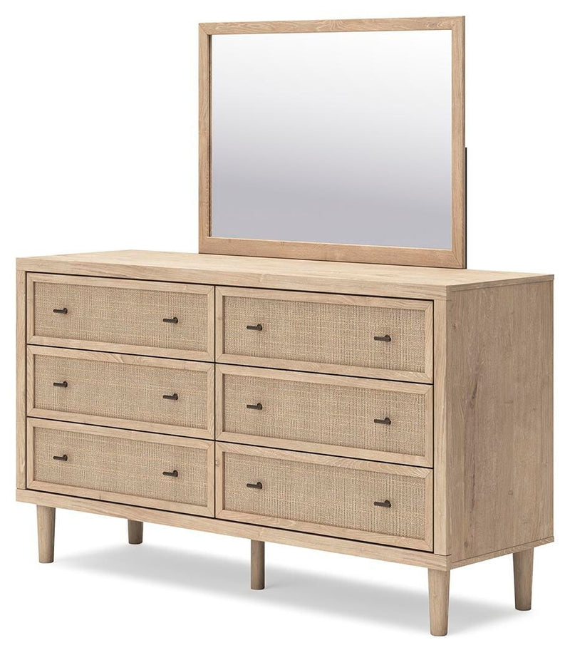 Ashley Furniture Cielden bedroom set with a modern bed frame, nightstands, and dresser in a stylish bedroom arrangement.