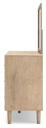 Ashley Furniture Cielden bedroom set with a bed, nightstands, and dresser in a modern bedroom scene.