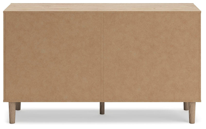 Back view of the Ashley Furniture Cielden Dresser showing dark wood finish and classic drawer handles.