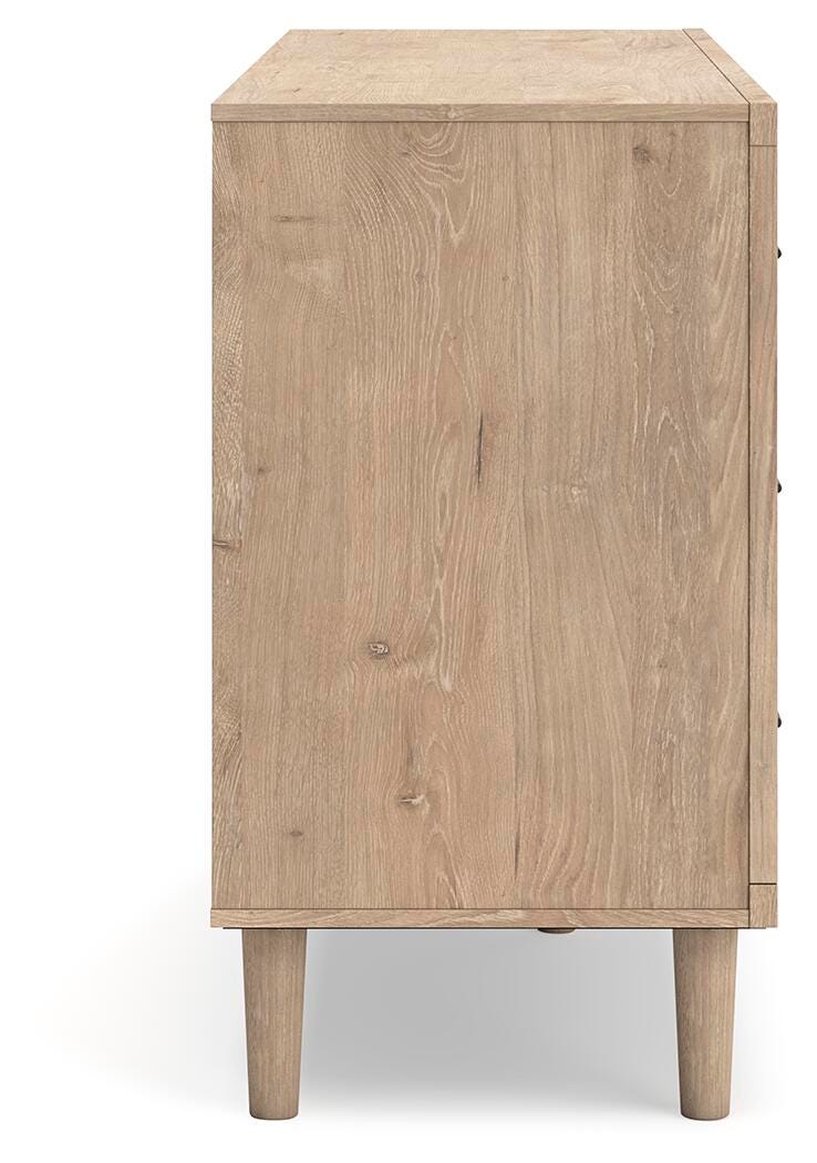 Side view of Ashley Furniture Cielden Dresser with multiple drawers, showcasing a modern wooden storage piece.