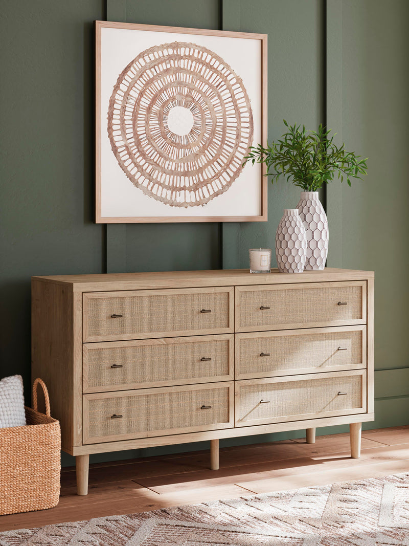 Ashley Furniture Cielden Dresser with multiple drawers, dark wood finish, and modern design for bedroom storage.
