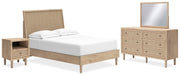 Ashley Furniture Cielden bedroom set featuring a bed frame, matching nightstands, and dresser in a modern style.