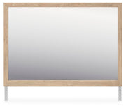 Ashley Furniture Cielden bedroom mirror with a sleek rectangular design, featuring a polished wood frame and clear reflective surface.