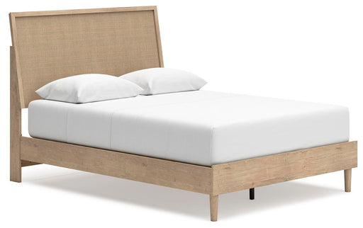 Ashley Furniture Cielden Bed with a stylish wood finish, showcasing a modern bed frame with a headboard and footboard.