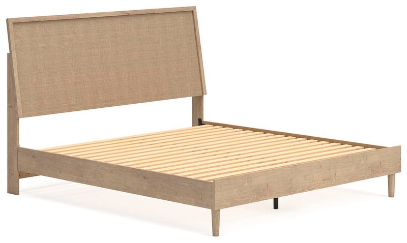 Ashley Furniture Cielden bedroom set with a bed, nightstands, and dresser in a modern bedroom scene.
