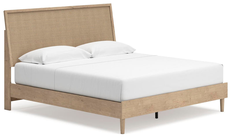 Ashley Furniture Cielden bedroom set featuring a bed with a tufted headboard, matching nightstands, and a modern bedroom design.
