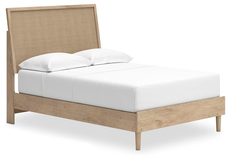 Ashley Furniture Cielden bedroom set with a bed, nightstands, and dresser in a modern bedroom scene.
