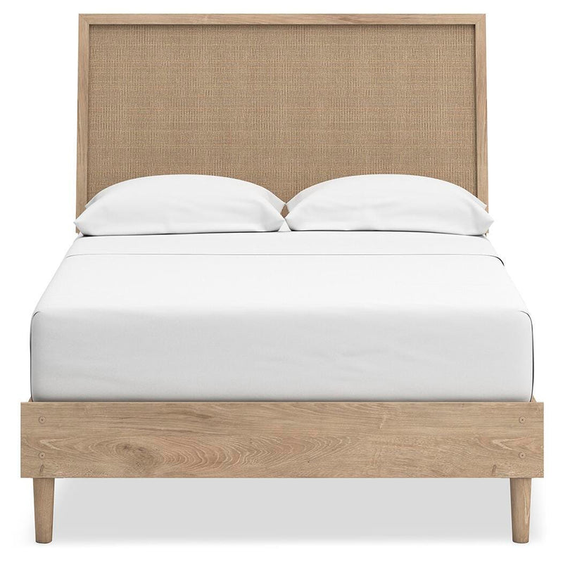 Ashley Furniture Cielden bedroom set featuring a bed with a padded headboard and matching bedroom furniture in a modern style.