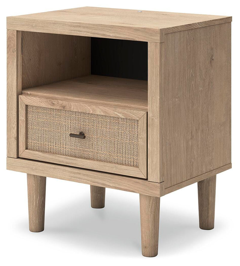 Ashley Furniture Cielden bedroom set featuring a bed frame with a headboard and matching nightstands in a modern wood finish.