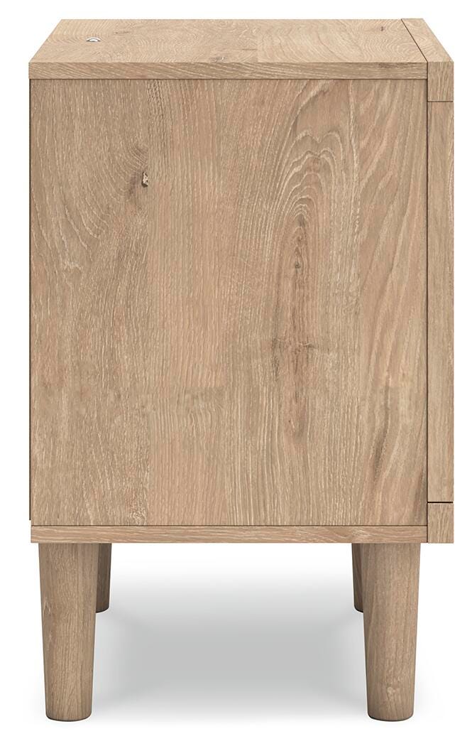 Ashley Furniture Cielden bedroom set with matching bed frame, nightstands, and dresser in a modern bedroom setting.