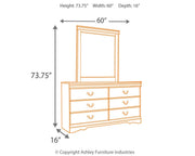 Ashley Furniture Huey Vineyard bedroom set includes a bed, dresser, and nightstands with a rustic wood finish.