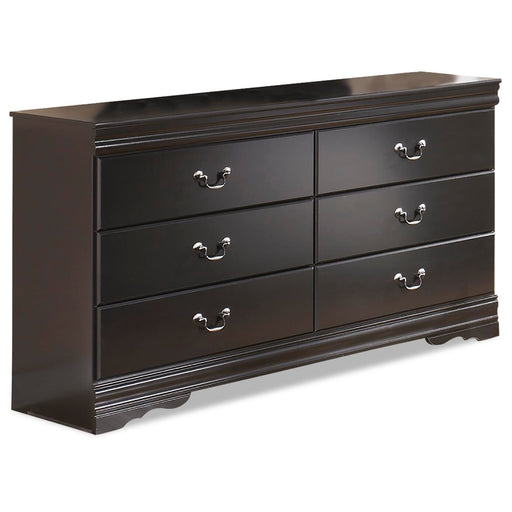 Ashley Furniture Huey Vineyard Dresser with dark wood finish and multiple drawers, showcasing a stylish and functional bedroom storage piece.