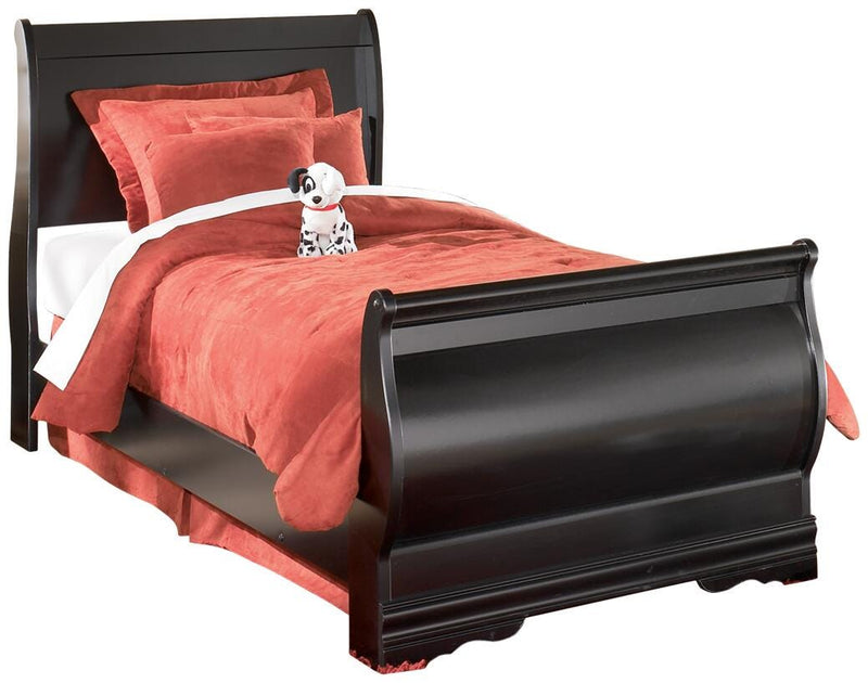 Ashley Furniture Huey Vineyard Bedroom Set with matching bed frame and dresser, featuring classic wood finish and elegant design.