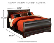 Ashley Furniture Huey Vineyard bedroom set with matching bed frame, dresser, and nightstands in a wood finish.
