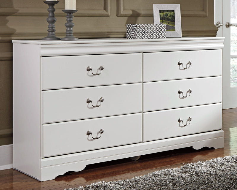 Ashley Furniture Anarasia dresser with sleek wood finish and multiple drawers, stylish storage for bedroom organization.