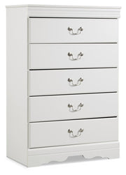 Ashley Furniture Anarasia chest of drawers, wooden storage dresser with multiple drawers, modern bedroom furniture piece.